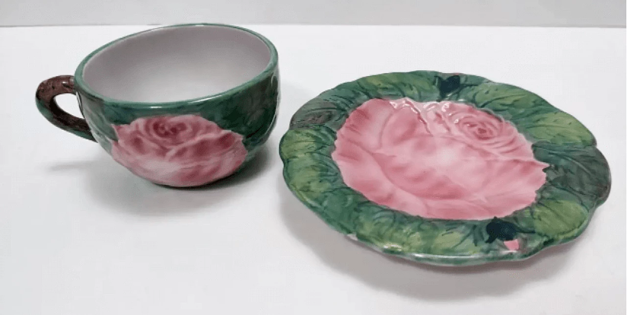 Coppia di tazze da tè in terracotta di Zaccagnini, anni '40 8