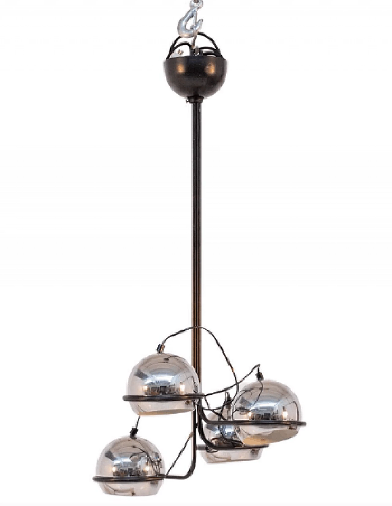 Chromed aluminum ceiling lamp, 1960s 1