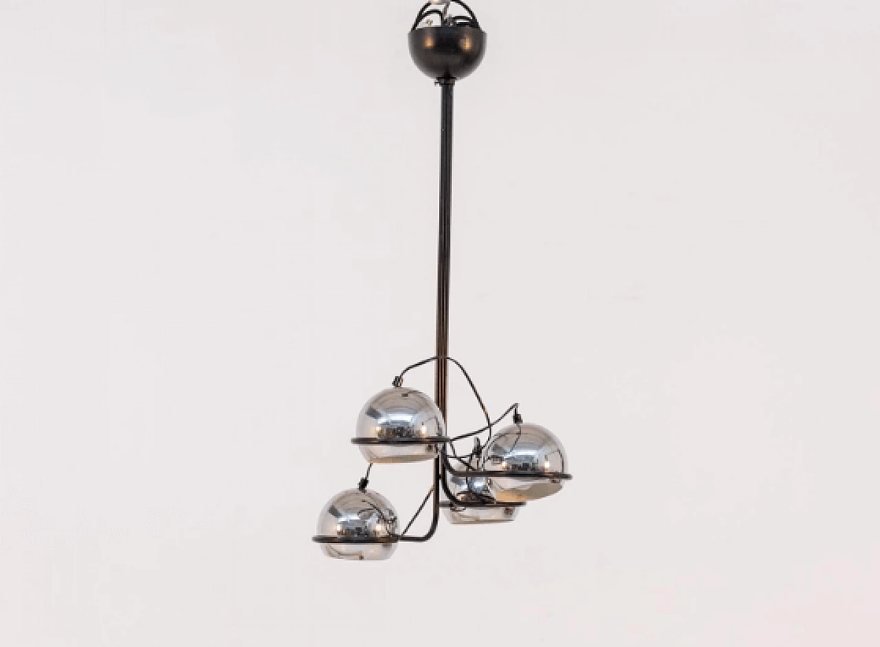 Chromed aluminum ceiling lamp, 1960s 2