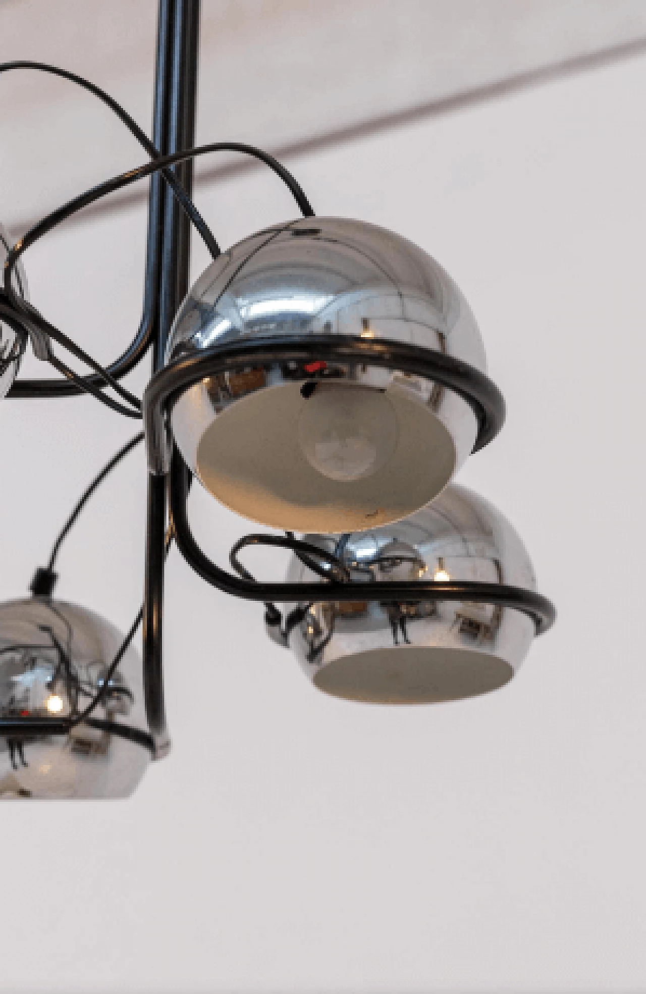 Chromed aluminum ceiling lamp, 1960s 3