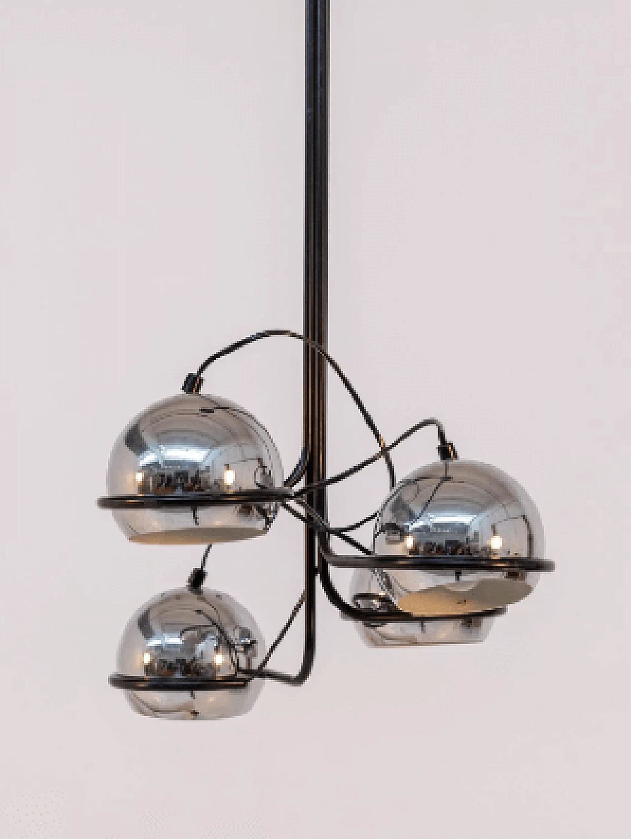 Chromed aluminum ceiling lamp, 1960s 4