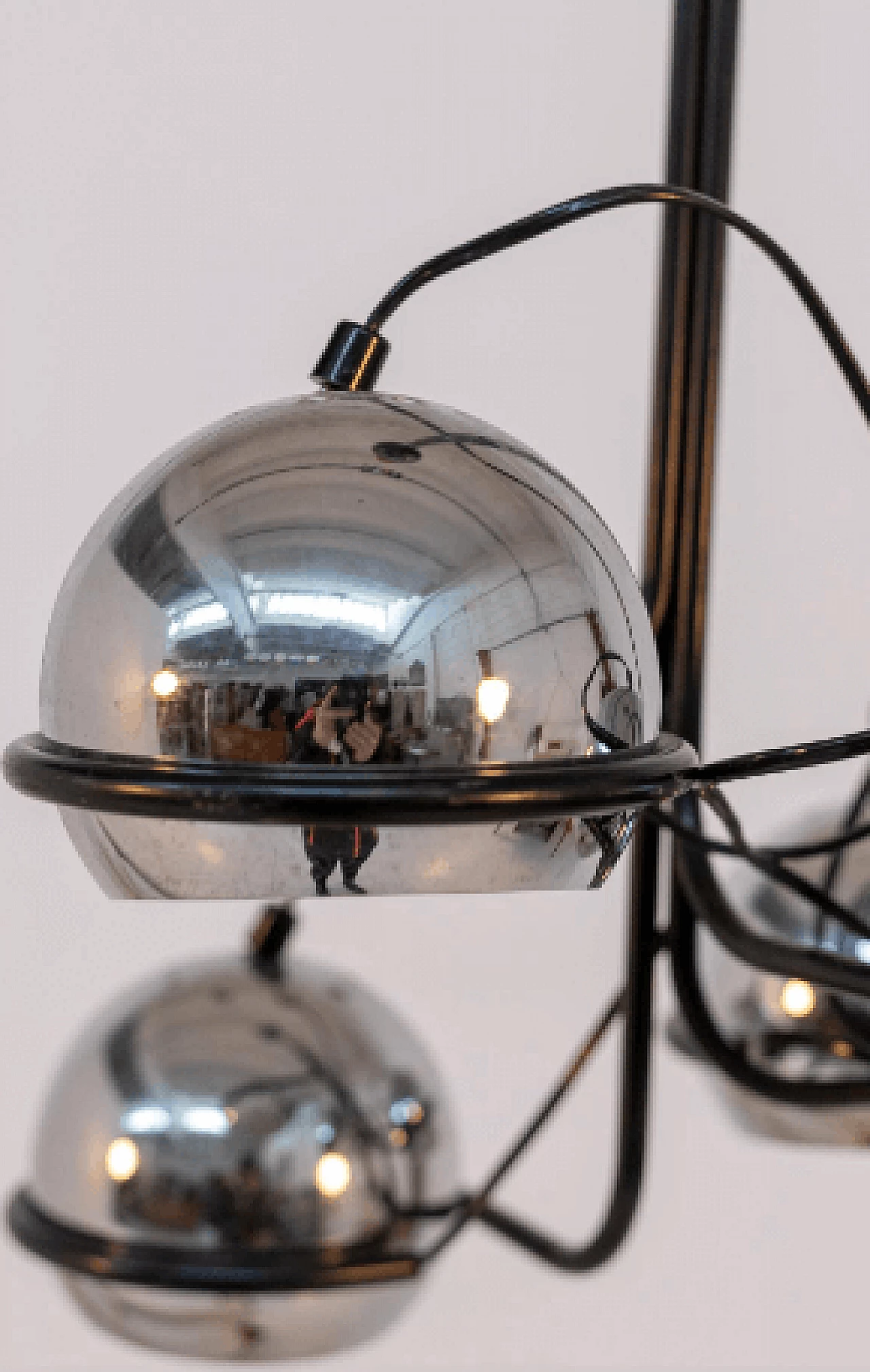 Chromed aluminum ceiling lamp, 1960s 5