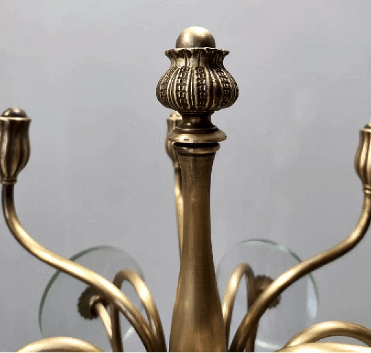 Brass and glass swivel coat rack, 1940s 11