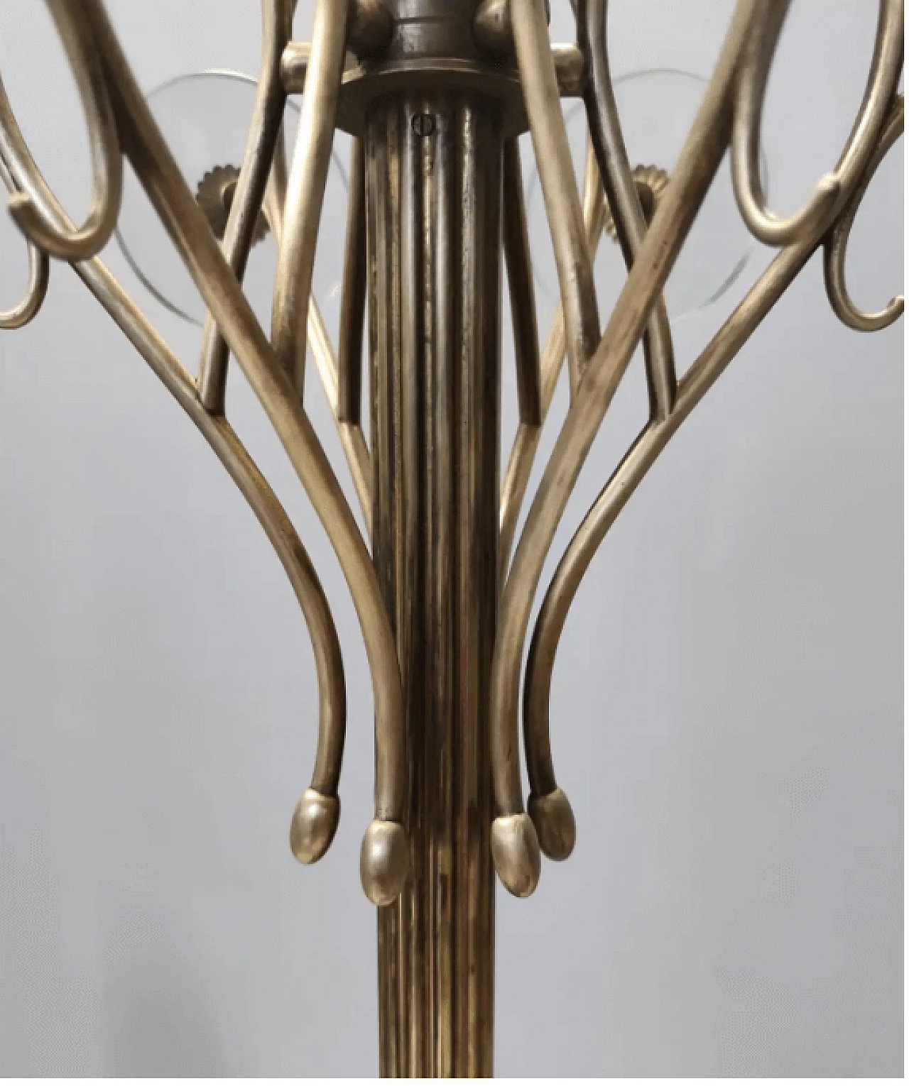 Brass and glass swivel coat rack, 1940s 12