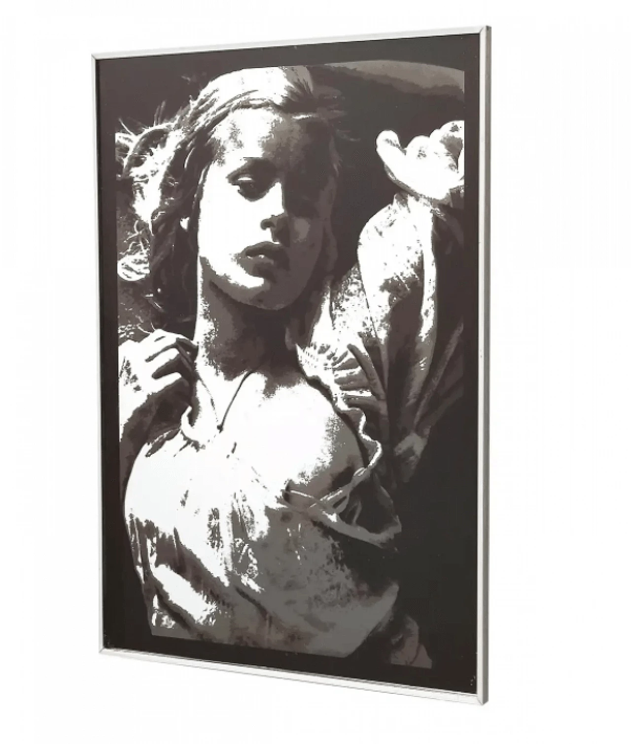 Serigrafia su specchio rettangolare con foto di David Hamilton, '80 1