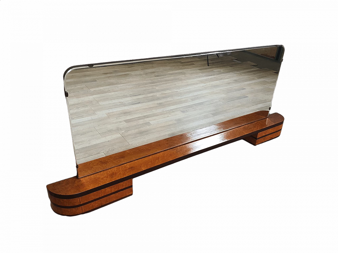 Specchiera in stile Art Decò con cornice in legno, anni '40 16
