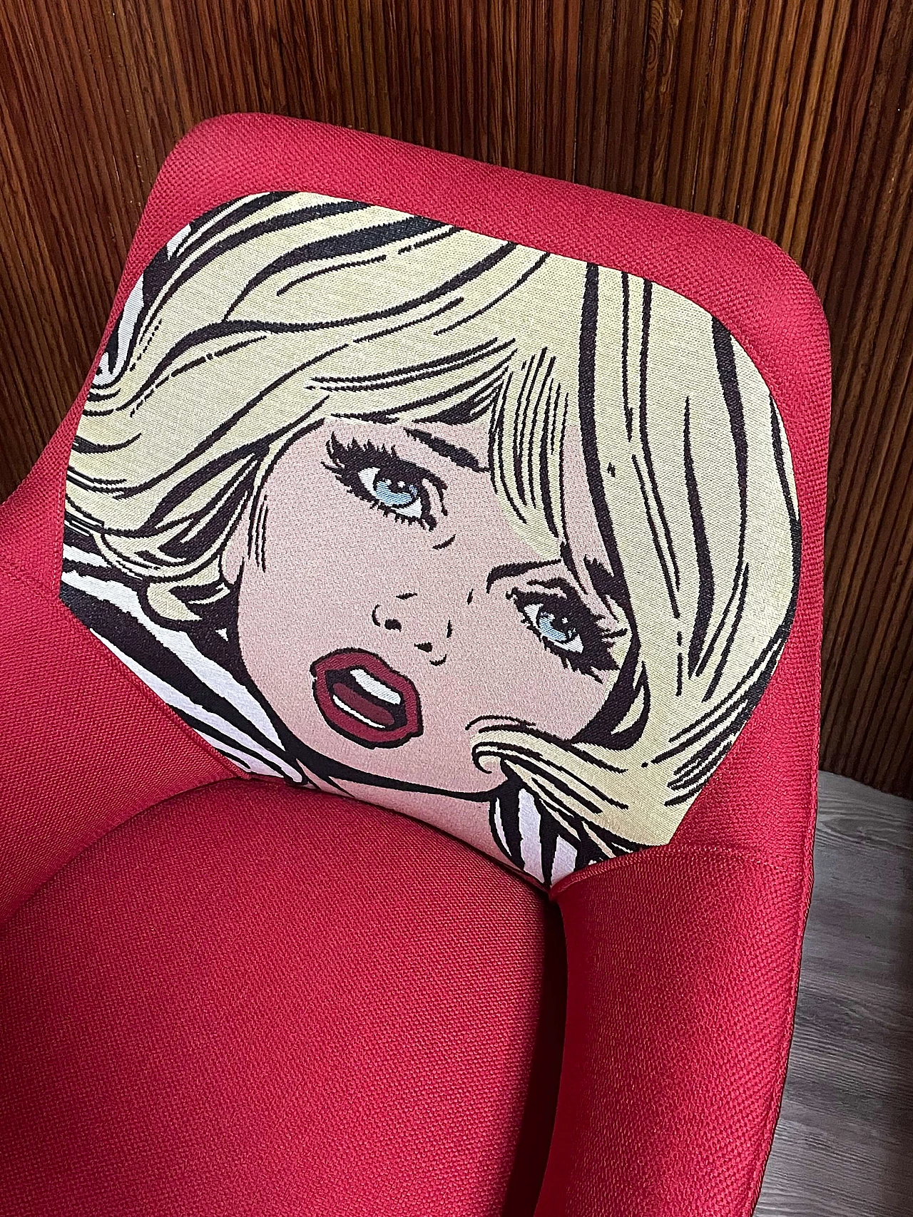 Pair of armchairs with Pop Art-inspired upholstery, 1950s 7