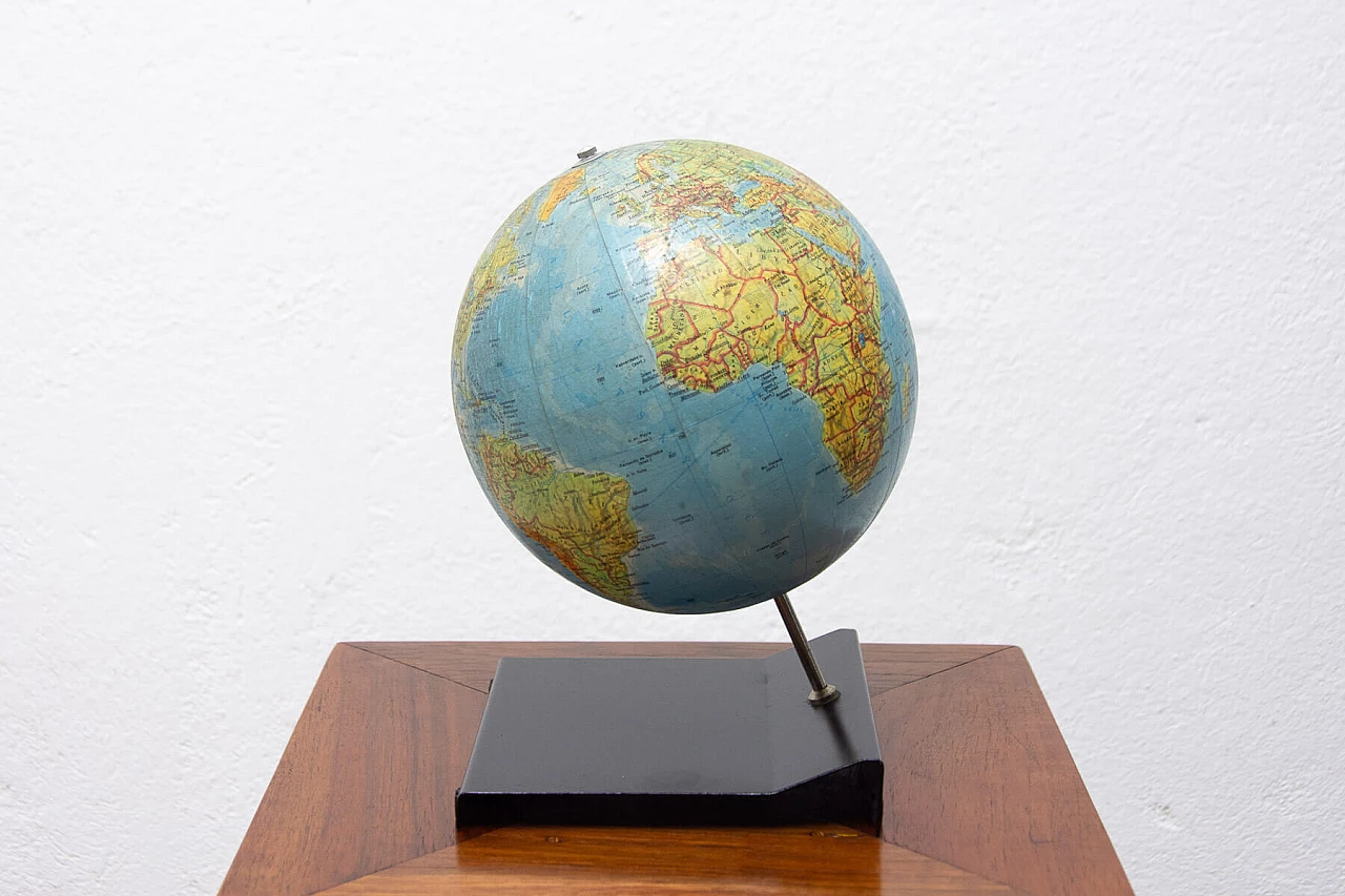 Plastic and wooden terrestrial globe, 1970s 4