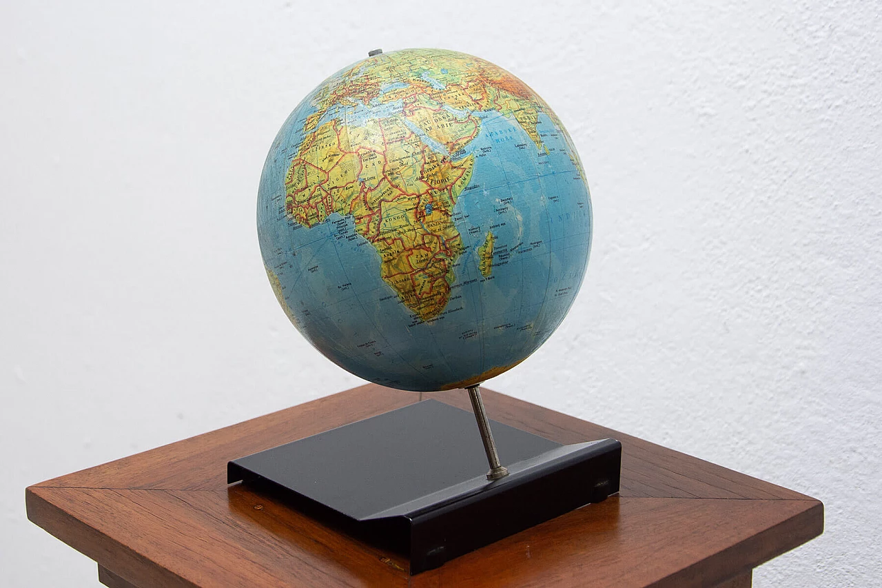 Plastic and wooden terrestrial globe, 1970s 6