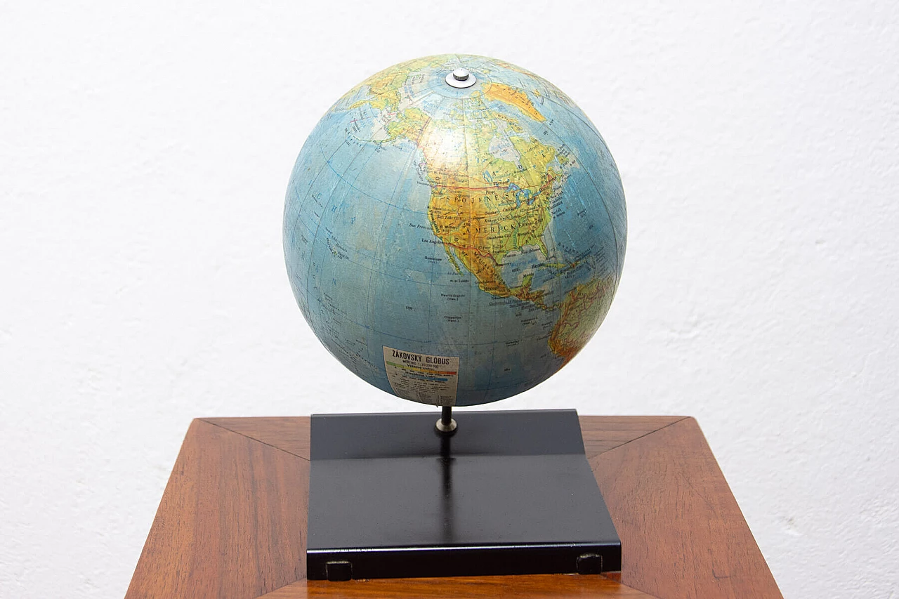 Plastic and wooden terrestrial globe, 1970s 11