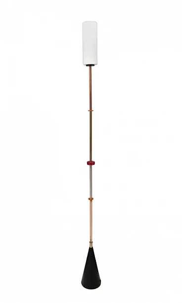 Floor lamp in glass, brass, aluminum, copper and iron by Carmelo La Gaipa, 2021