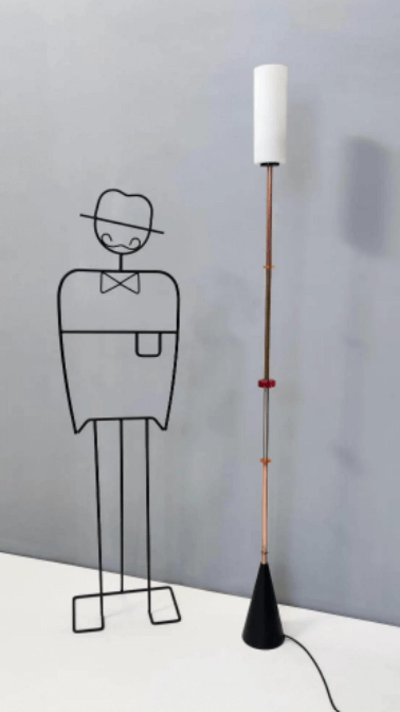 Floor lamp in glass, brass, aluminum, copper and iron by Carmelo La Gaipa, 2021 2