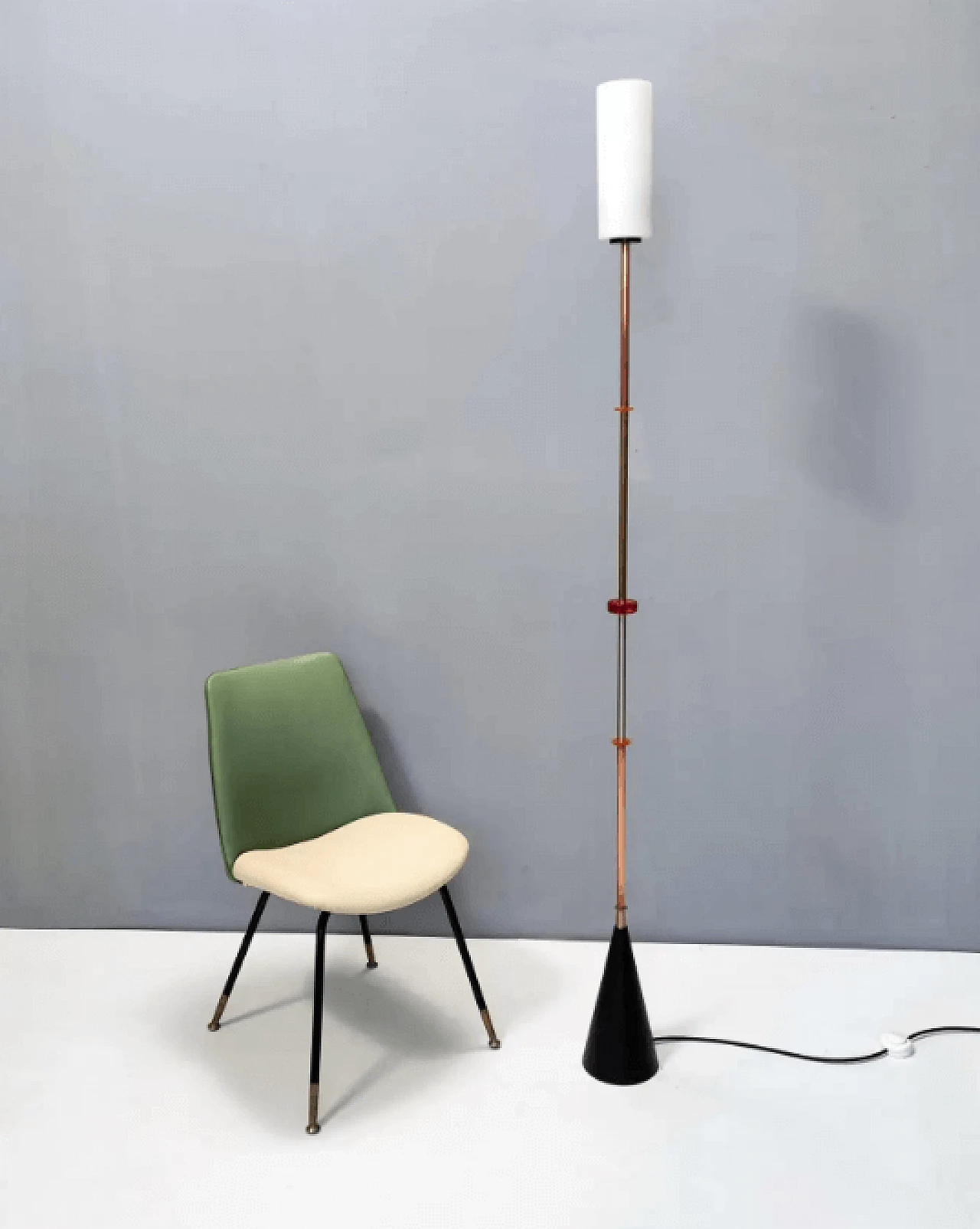 Floor lamp in glass, brass, aluminum, copper and iron by Carmelo La Gaipa, 2021 4