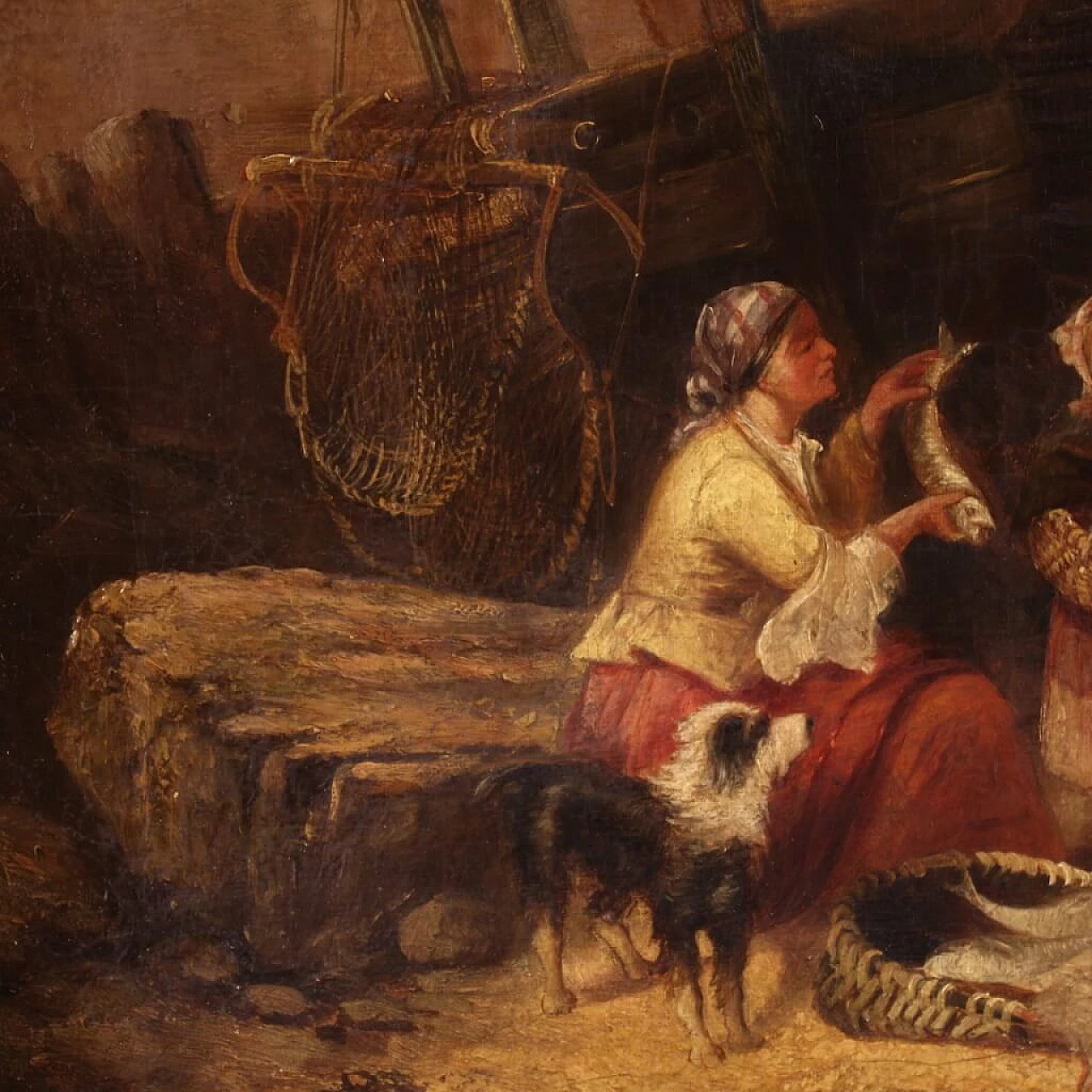 Oil on canvas depicting marine scene by Cheltenham Wake, 19th century 5