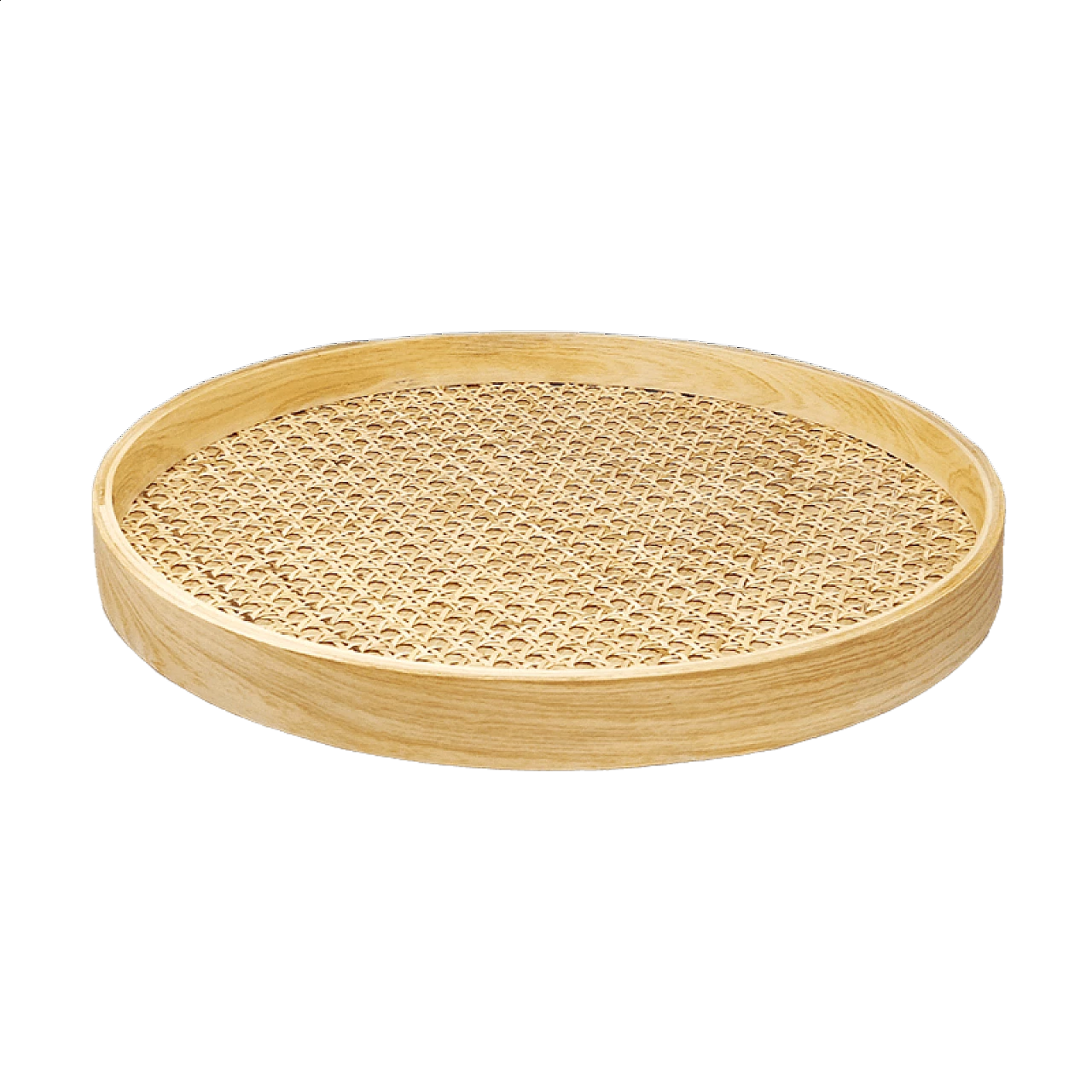 Viennese straw round tray, 1970s 7