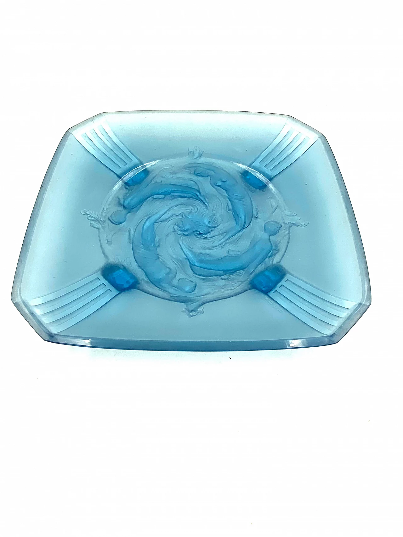 'Naiads' molded glass tray by Verreries Des Hanots, France, 1930s 8