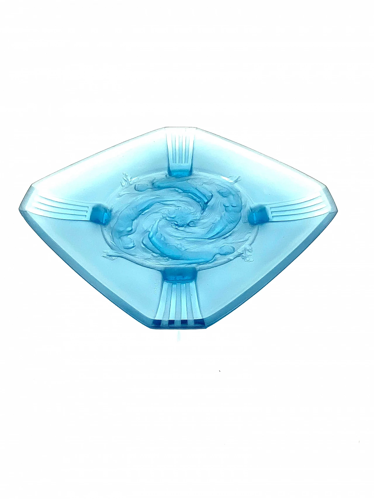 'Naiads' molded glass tray by Verreries Des Hanots, France, 1930s 9