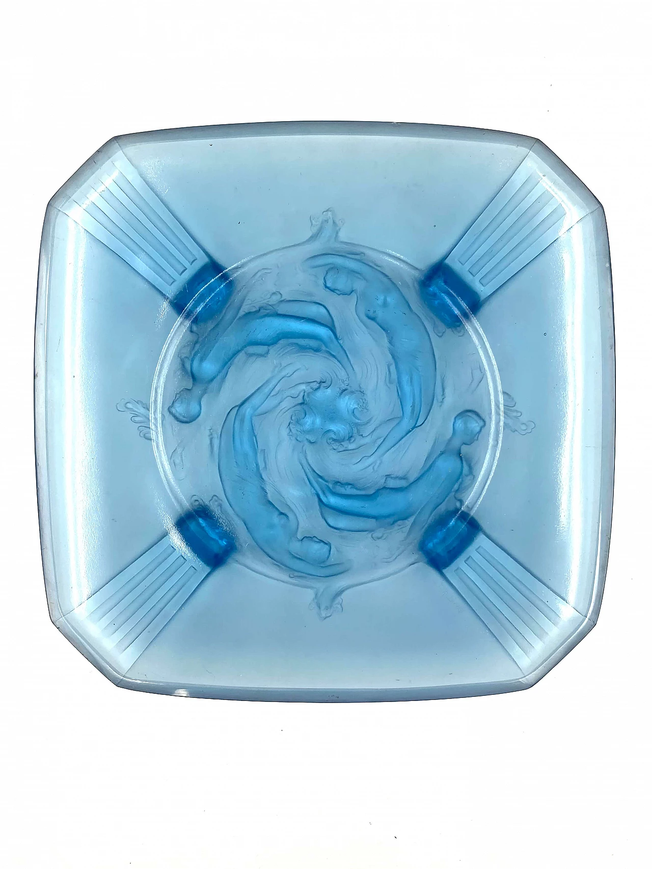 'Naiads' molded glass tray by Verreries Des Hanots, France, 1930s 18