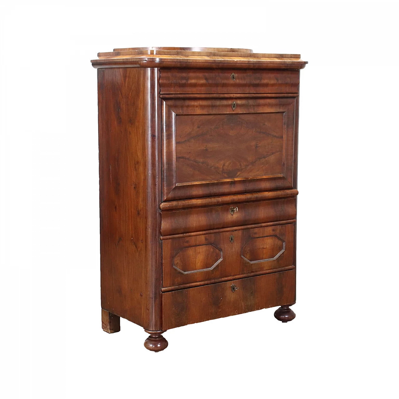 Biedermaier style secrétaire with cabinet and drawers 1