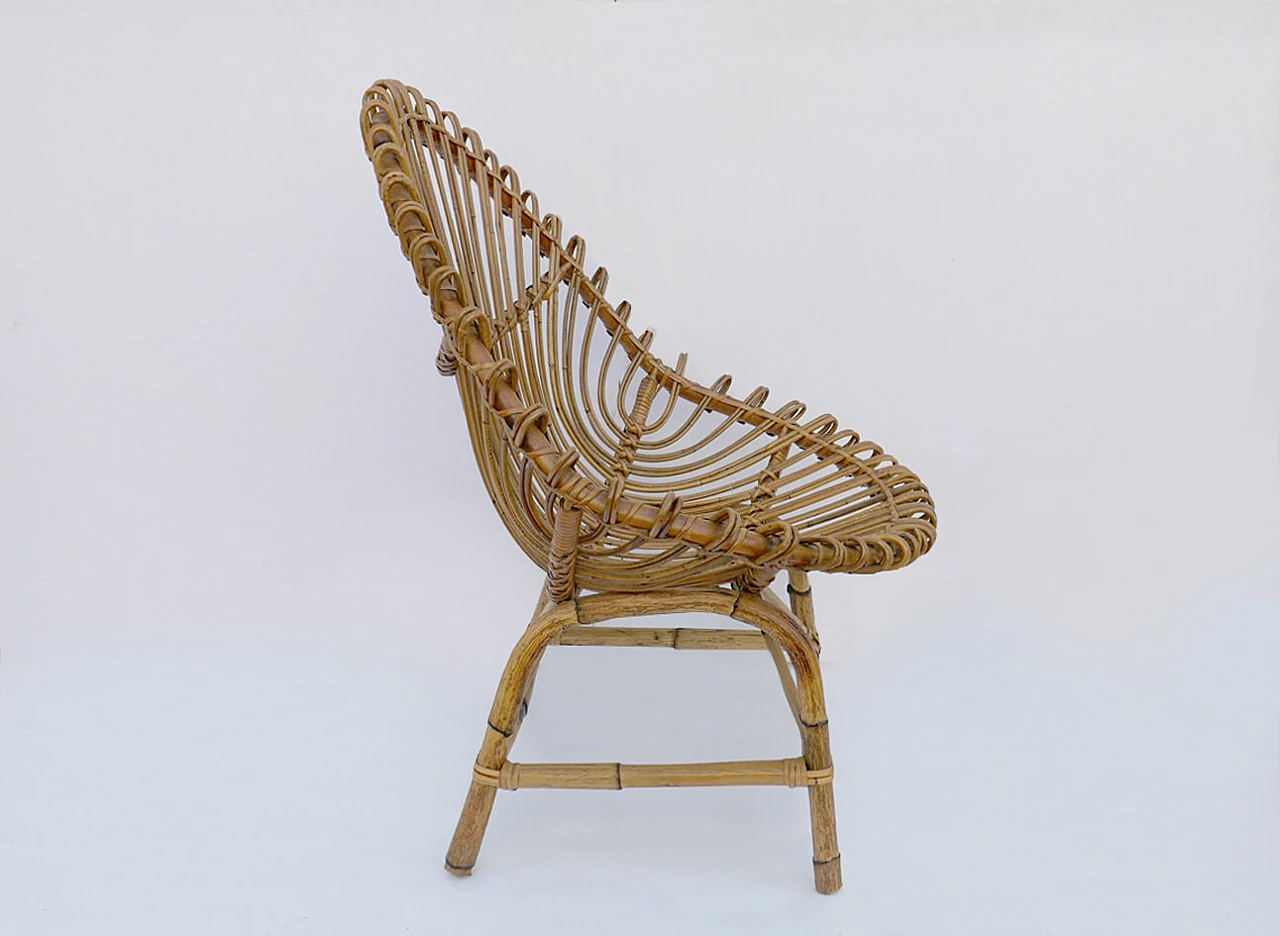 Pair of bamboo armchairs Bonacina style, 1960s 2