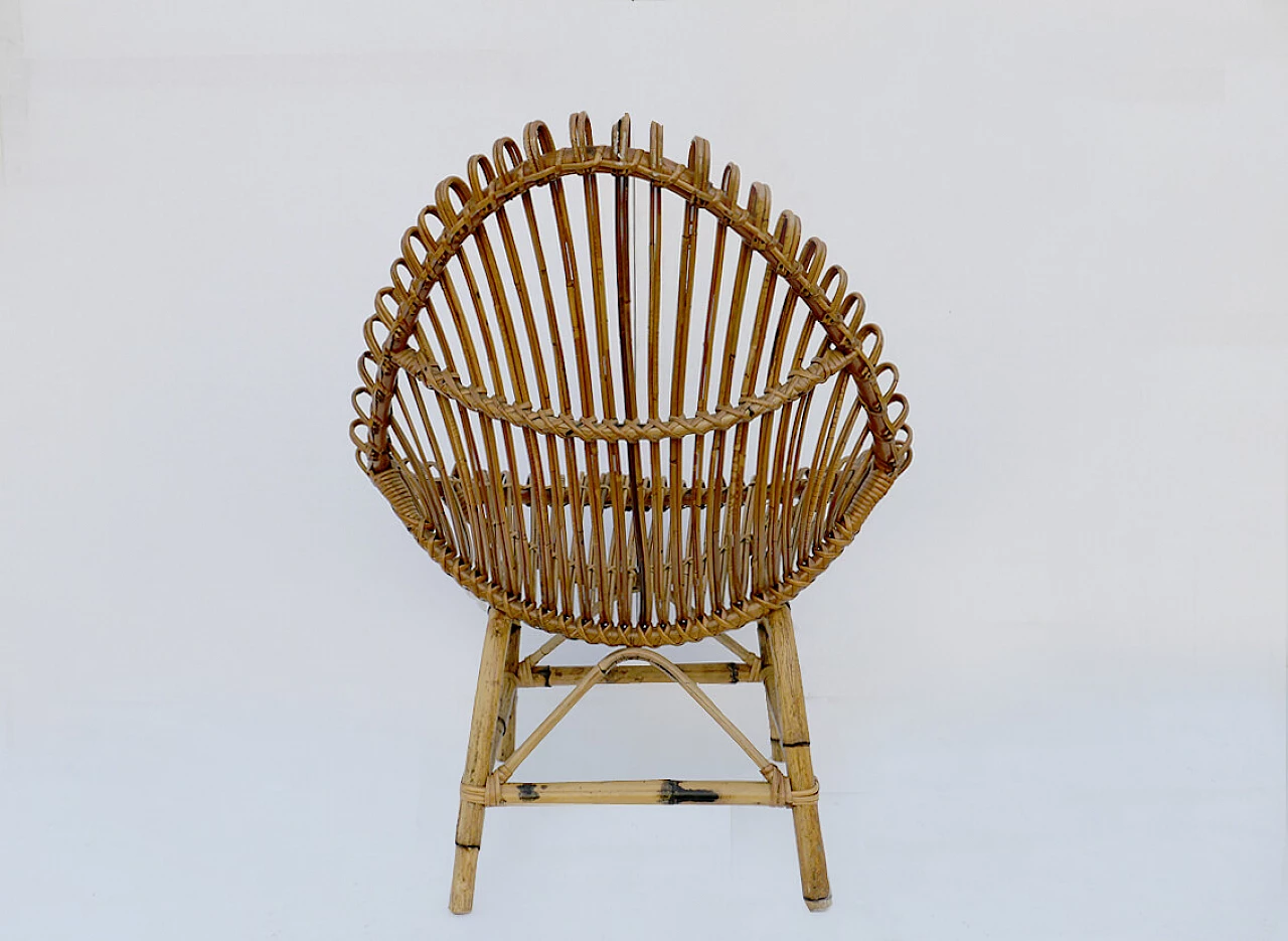 Pair of bamboo armchairs Bonacina style, 1960s 3