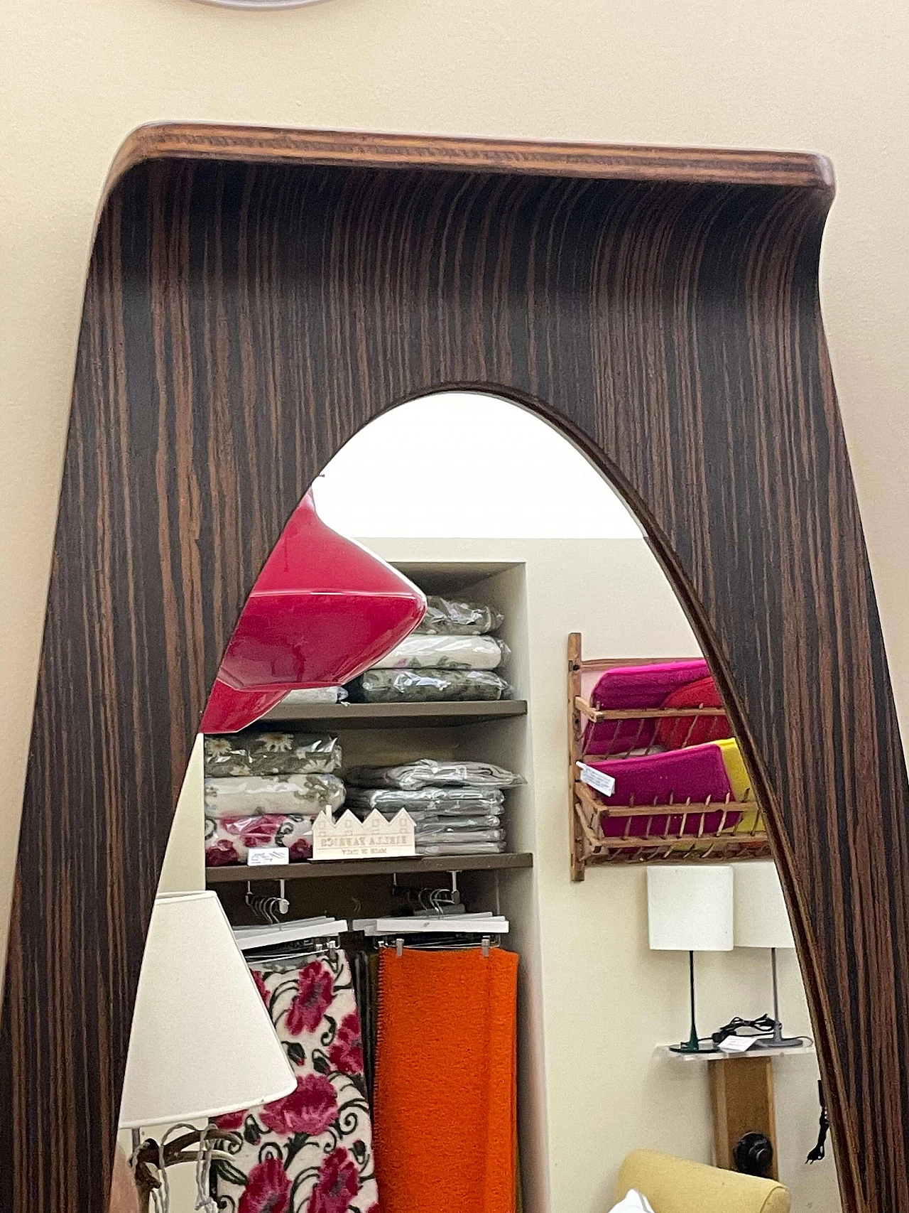 Mirror with curved wood frame by Campo and Graffi, 1960s 5