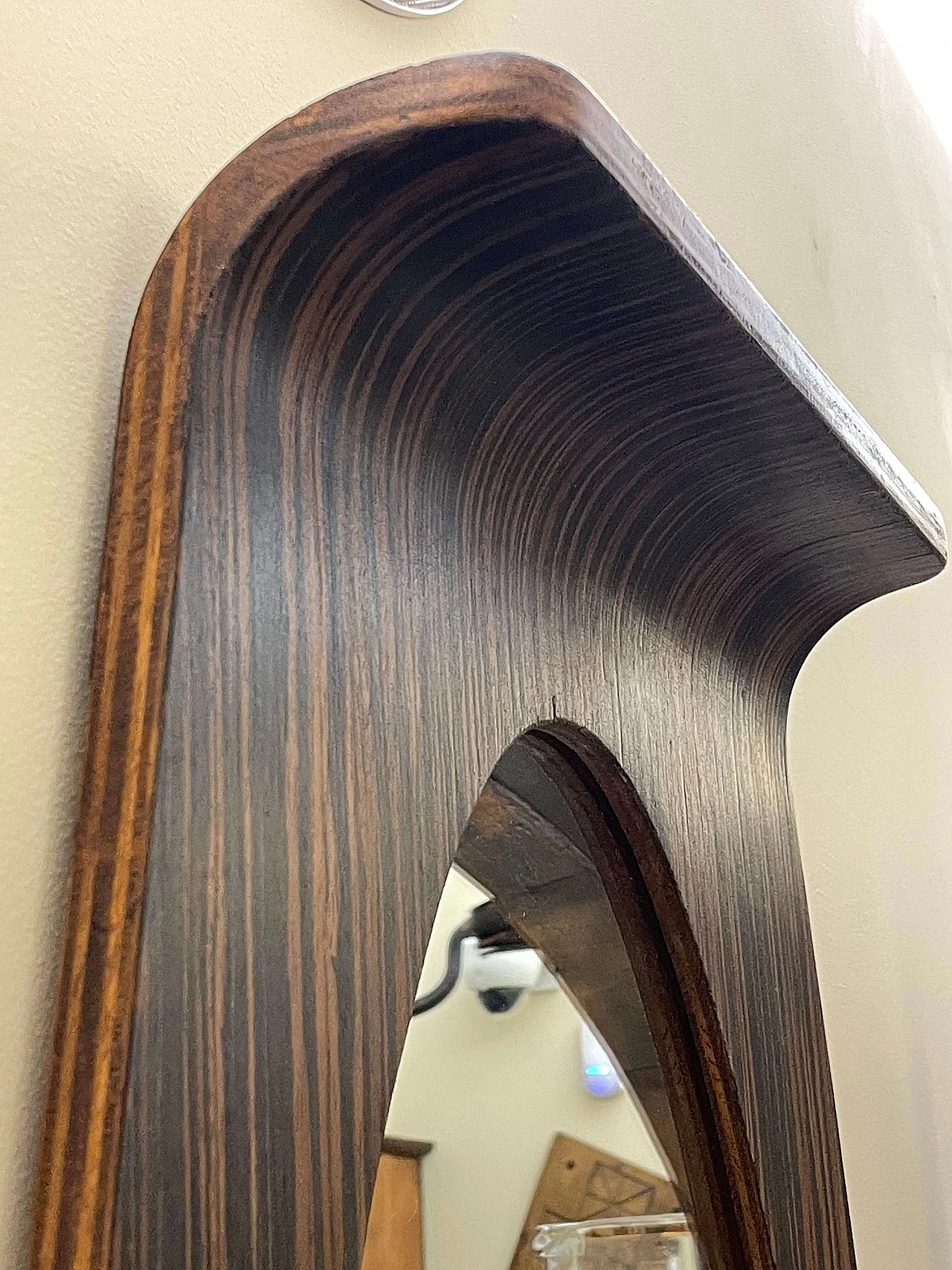 Mirror with curved wood frame by Campo and Graffi, 1960s 7