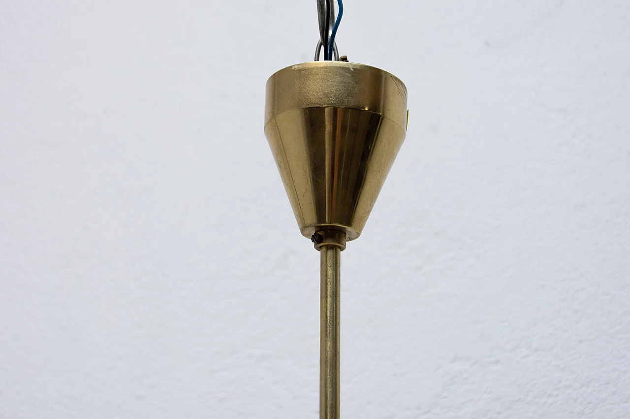 Lampadario in stile Bauhaus in vetro e ottone, anni '30 7