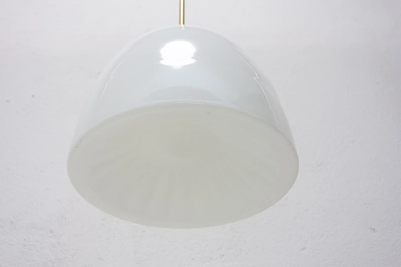 Lampadario in stile Bauhaus in vetro e ottone, anni '30 9