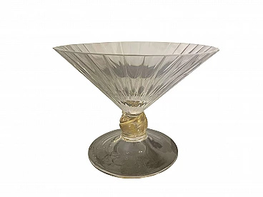 Coppa in vetro di Murano e oro zecchino, anni '80