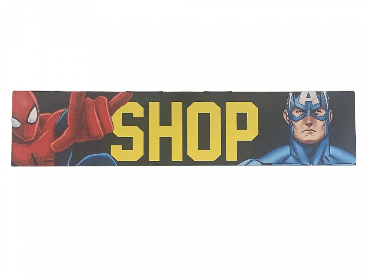 Aluminium panel with superhero design, 1970s 9