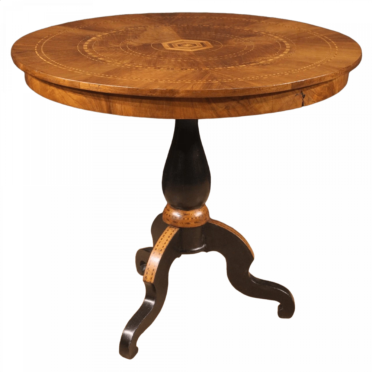 Tavolo sorrentino in legno intarsiato, anni '20 13