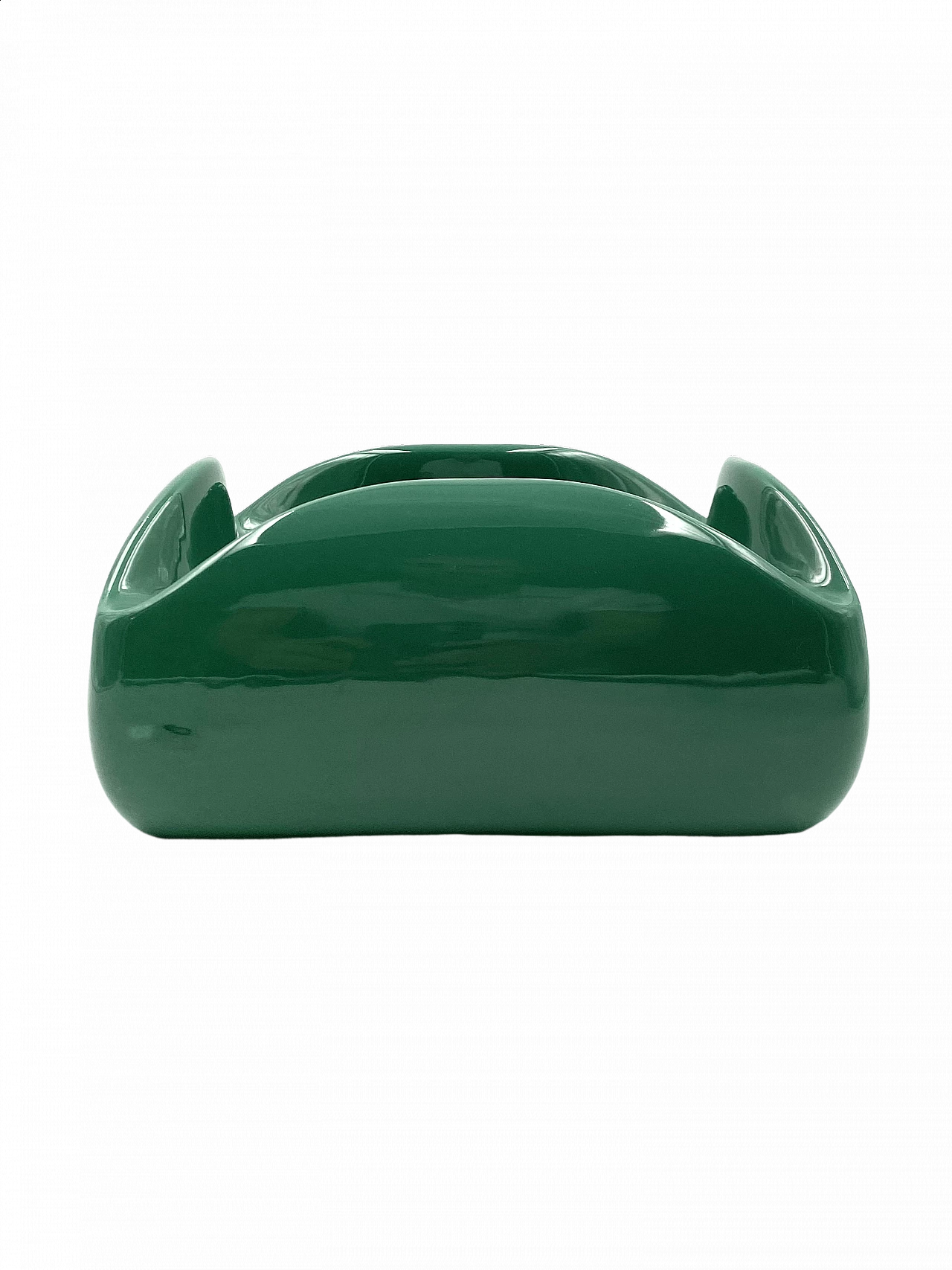 Grande posacenere in ceramica verde di Sicart, anni '70 15