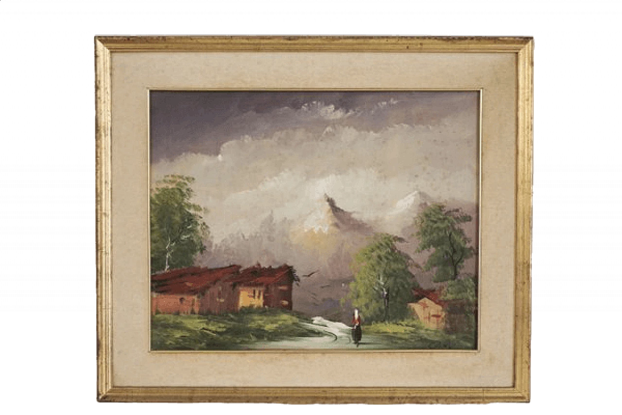 Mountain landscape, oil on canvas, 1960s 1406743