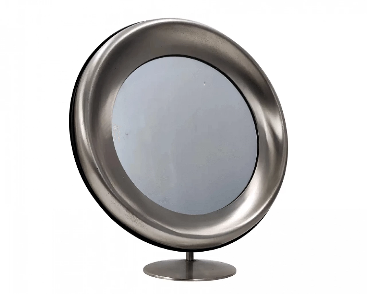 Round dressing table mirror in anodized brass, 1970s 1
