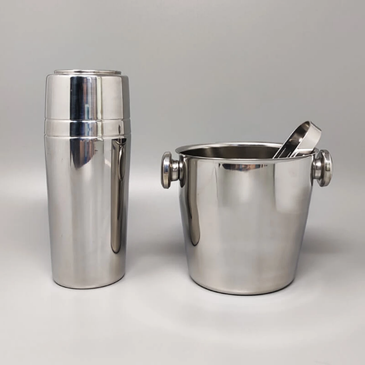Cocktail shaker with ice bucket by Mepra, 1970s 1