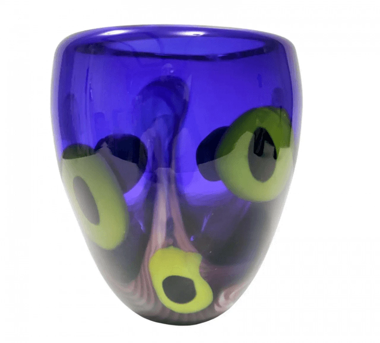 Blue and green Murano glass vase, 1980s 1
