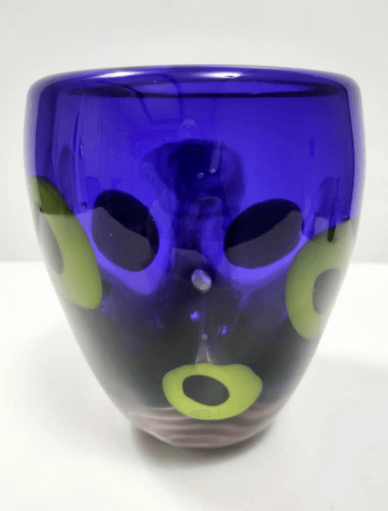 Blue and green Murano glass vase, 1980s 3