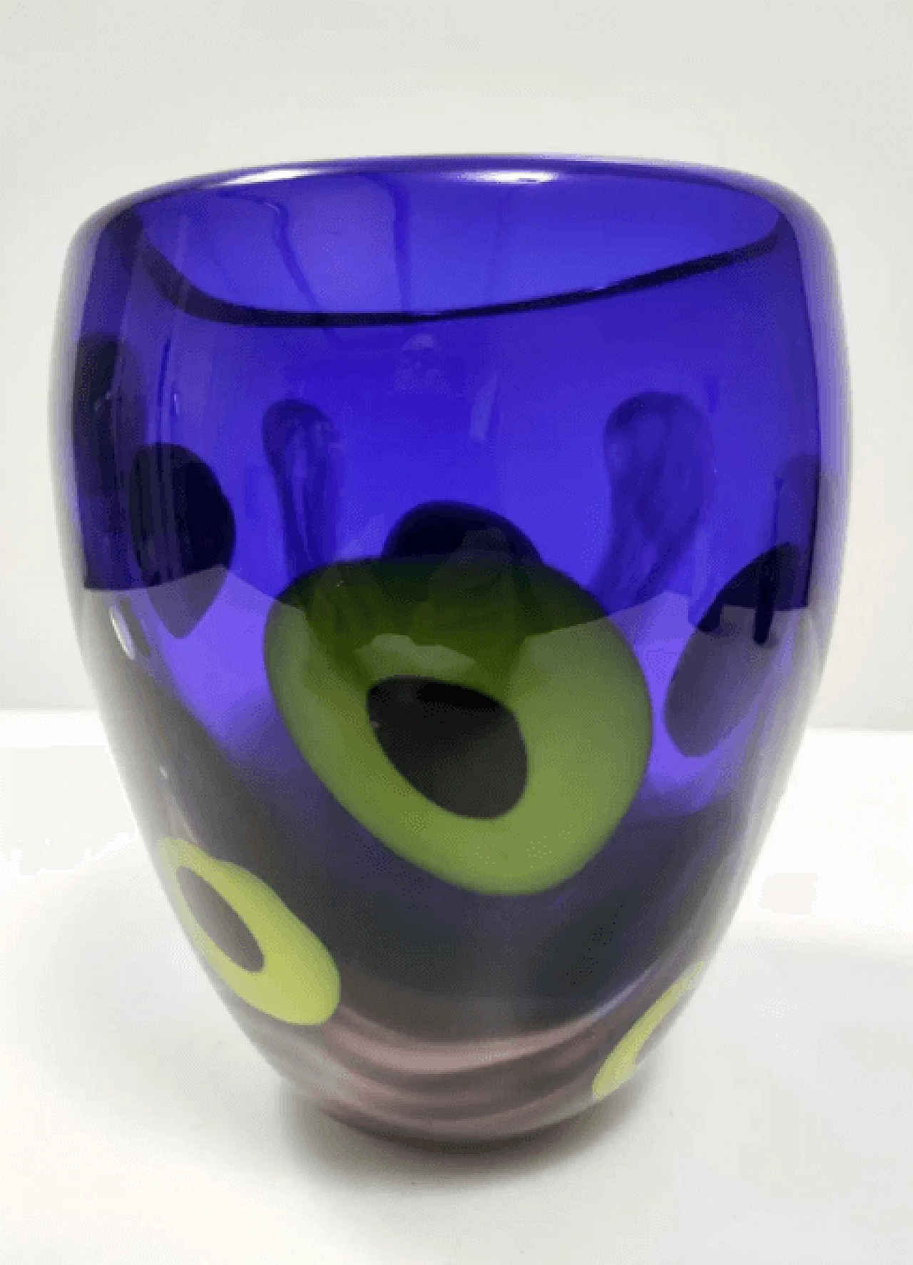 Blue and green Murano glass vase, 1980s 4