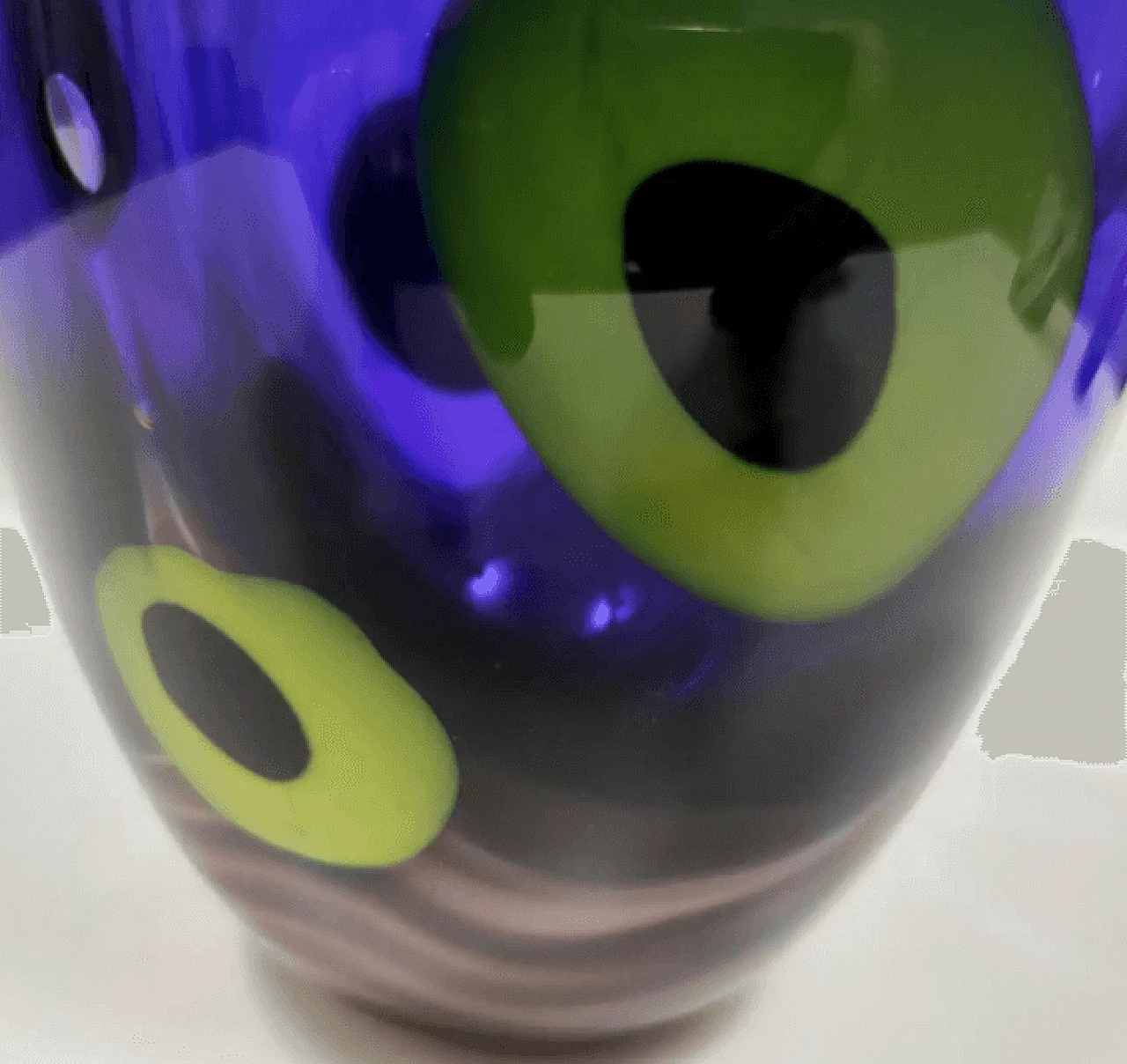 Blue and green Murano glass vase, 1980s 6