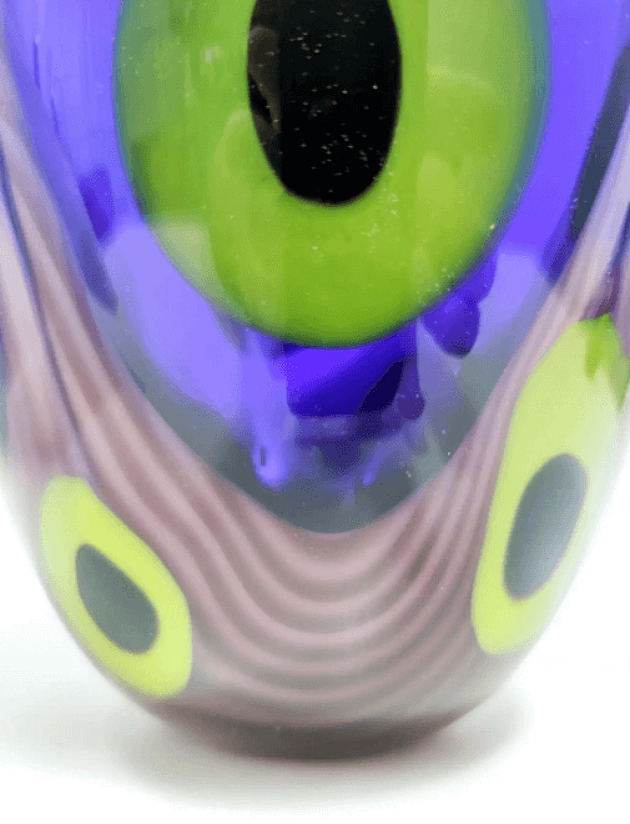Blue and green Murano glass vase, 1980s 8