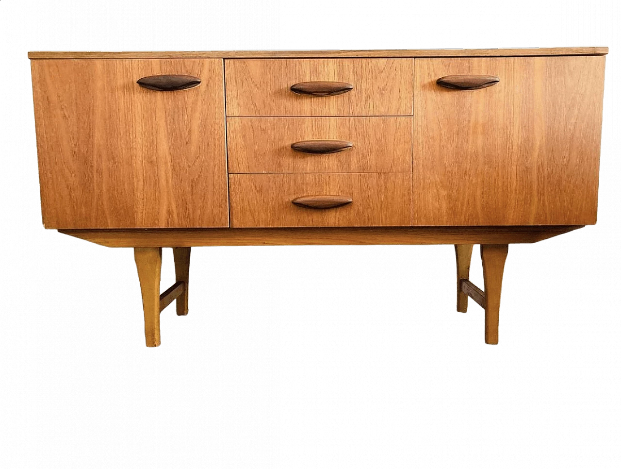 Teak sideboard with drawers and doors, 1950s 6