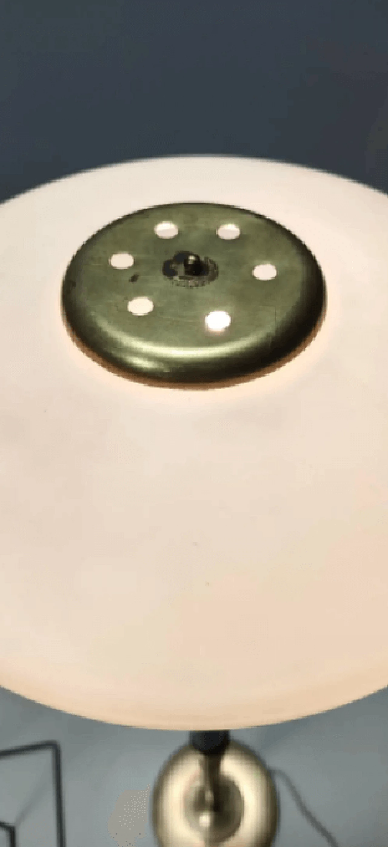 Floor lamp made of glass, wood and brass, 1950s 9