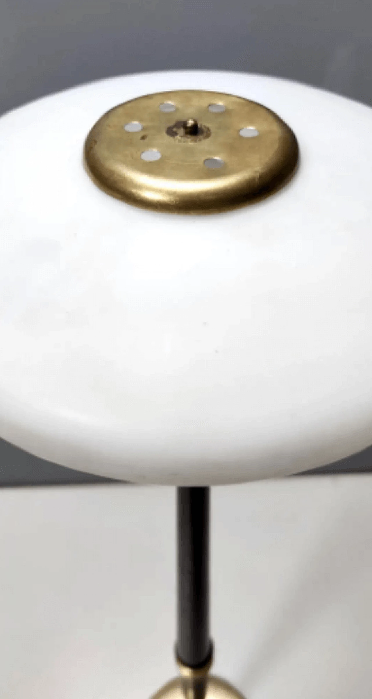 Floor lamp made of glass, wood and brass, 1950s 12