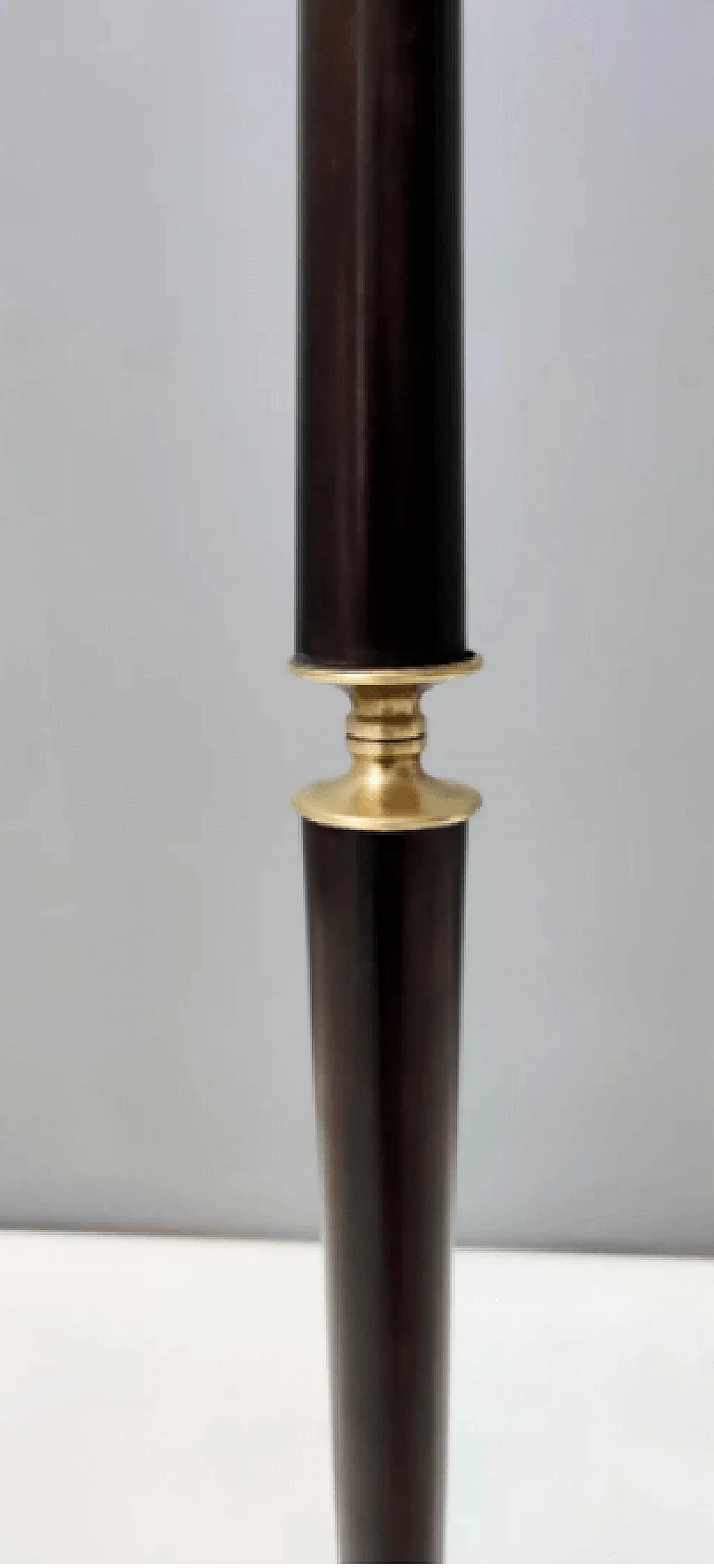 Floor lamp made of glass, wood and brass, 1950s 13