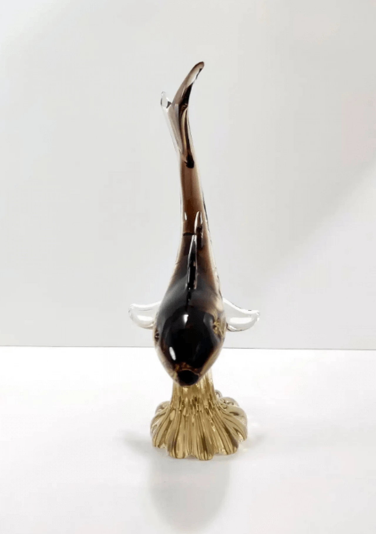 Murano glass shark on wave base, 1960s 4