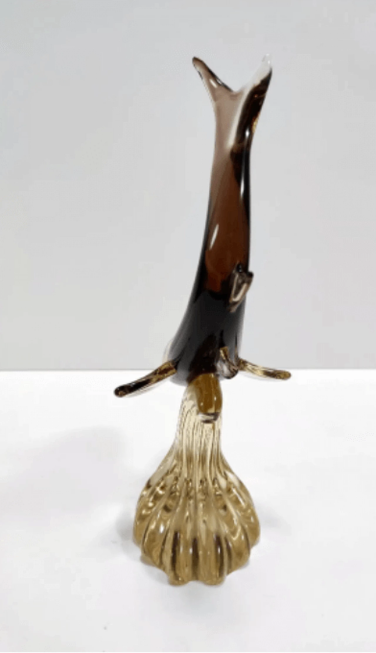 Murano glass shark on wave base, 1960s 7
