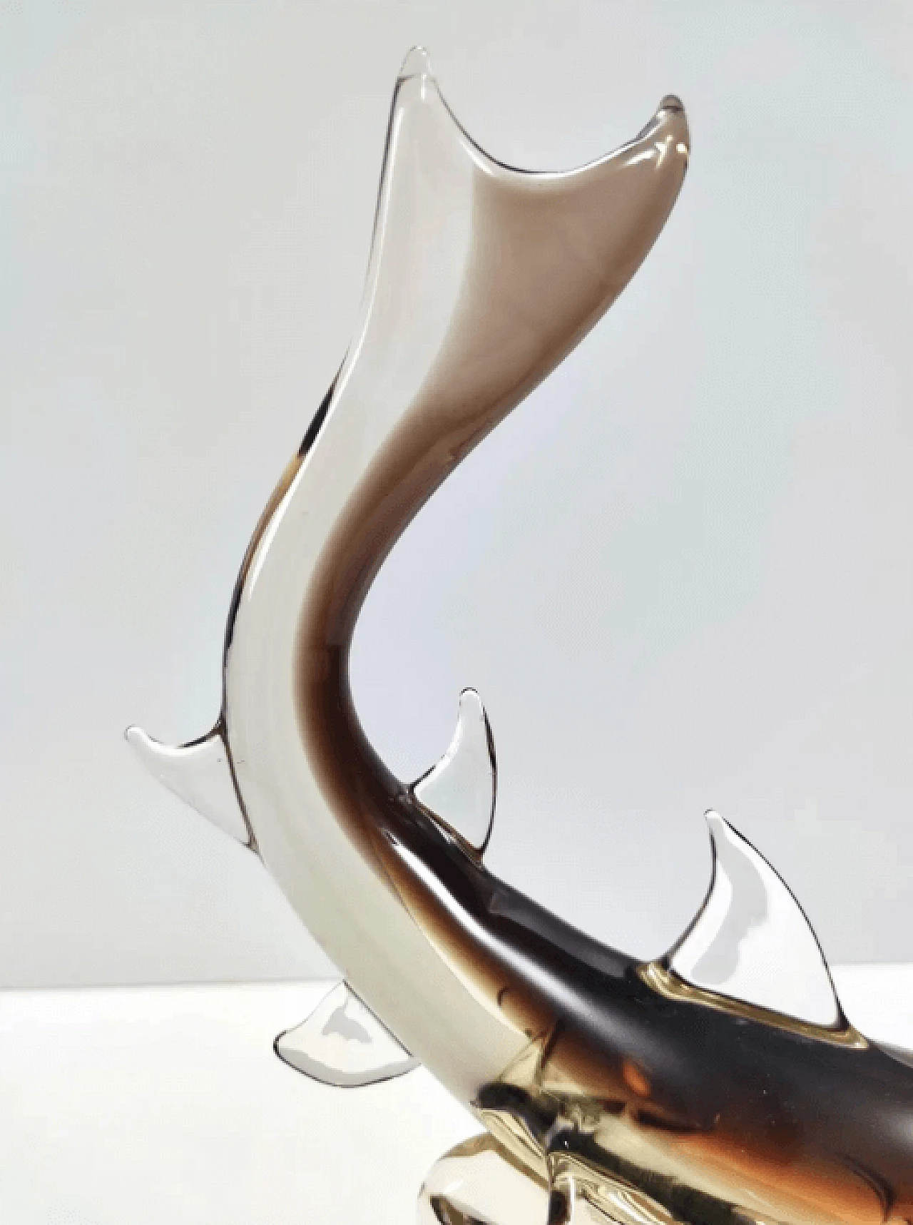 Murano glass shark on wave base, 1960s 10