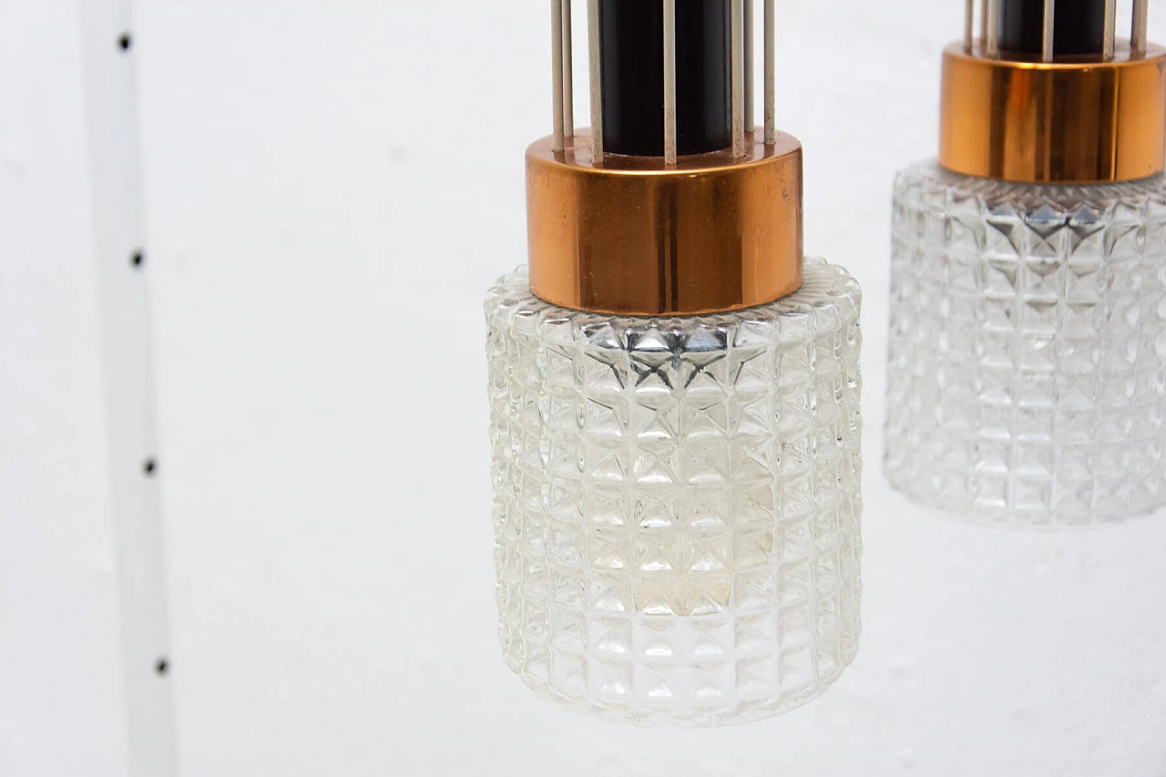 Brutalism-style lamp in glass and brass, 1970s 7