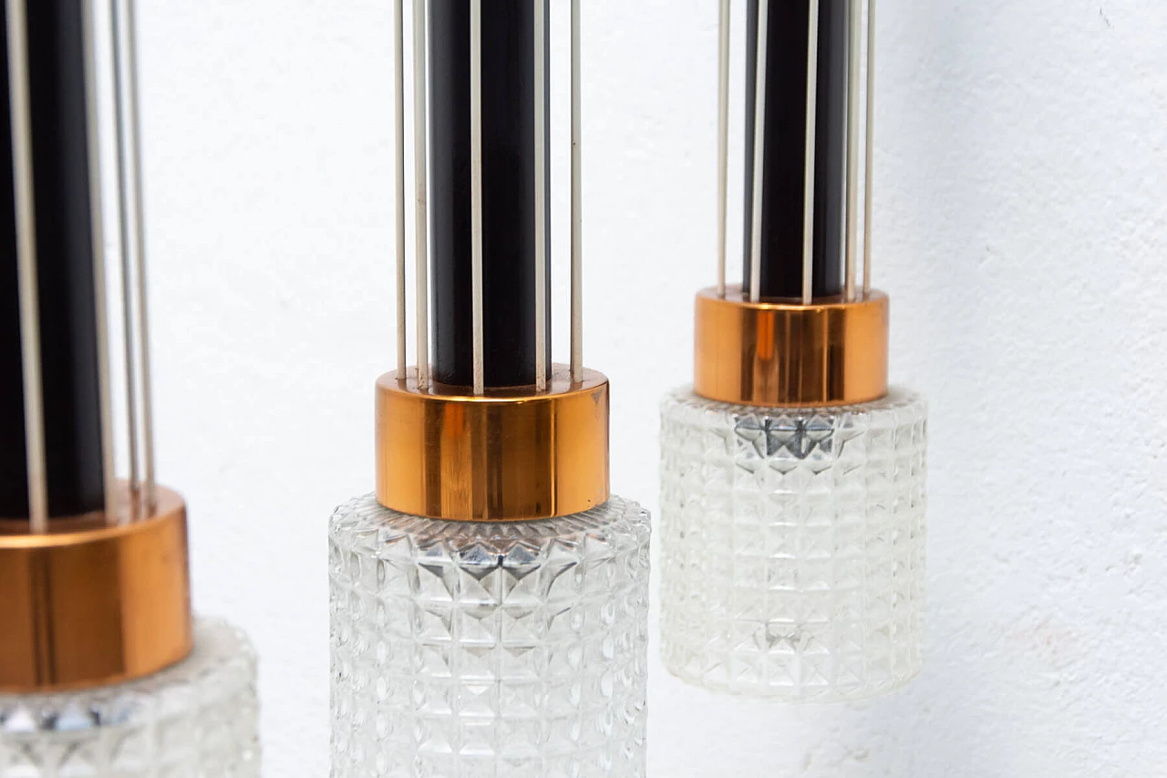 Brutalism-style lamp in glass and brass, 1970s 8